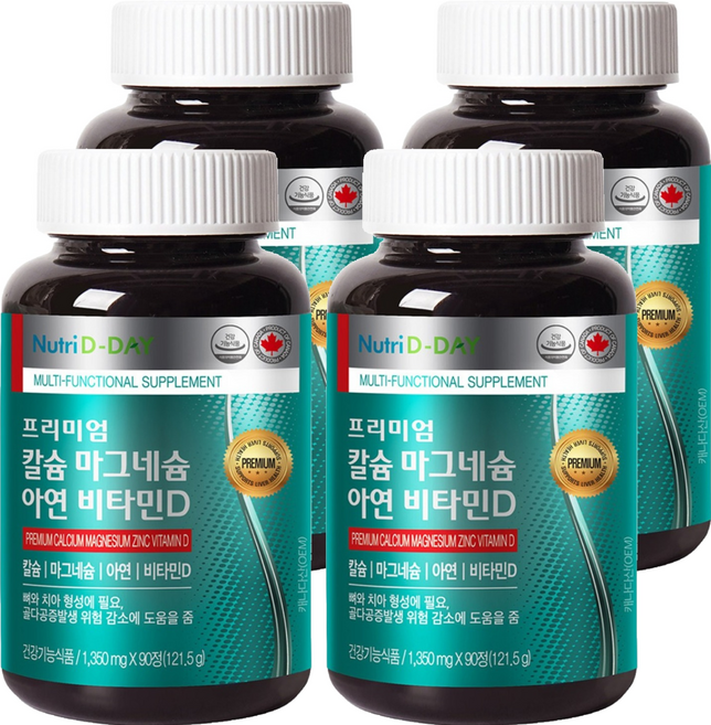 Nutri D-DAY 優質鈣鎂鋅維生素D錠, 90顆, 4罐