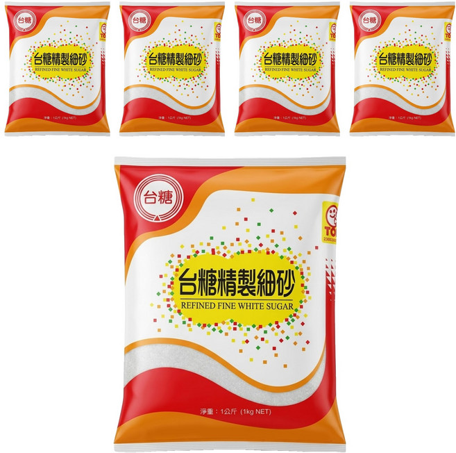 台糖 精製細砂糖, 1kg, 5包