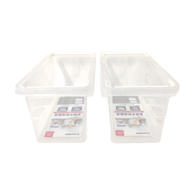 KEYWAY 聯府 家齊手把堆疊盒 P5-0255 中 325 x 167 x 155mm 4.6L, 透明, 2個