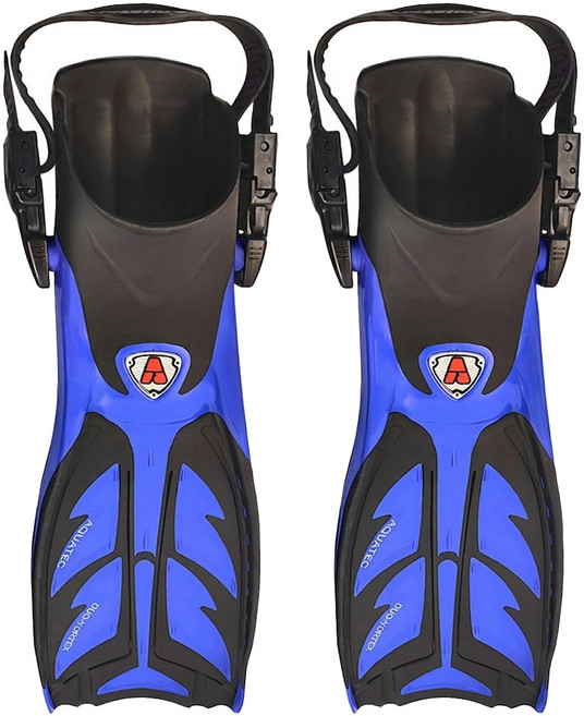 AQUATEC 雙渦流省力分岔蛙鞋 負浮力 快卸橡膠帶 FN-600, 藍色, 1個