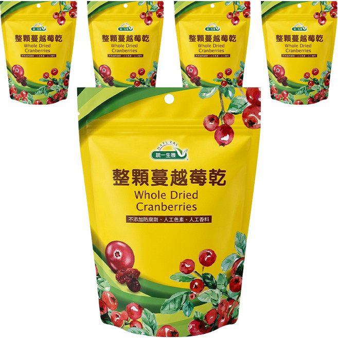 統一生機 整顆蔓越莓乾, 250g, 5包