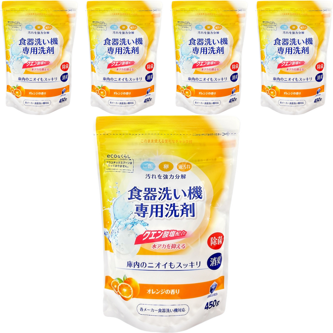 第一石鹼 Kitchen Club 洗碗機專用清潔劑, 450g, 5包