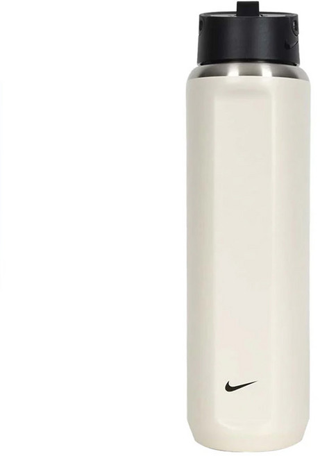NIKE 耐吉 SS RECHARGE 吸管保冷瓶, 白色 + 黑色, 700ml, 1個