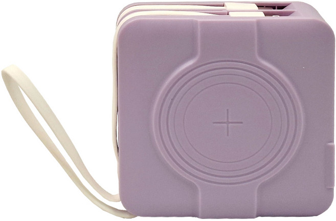 ASPOR 20W4孔輸出 MagSafe無線充電 + PD快充五合一 + 自帶線行動電源 10000mAh, A338, 紫色