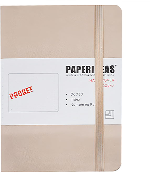 PAPERIDEAS 188頁硬皮點陣筆記本 A6, 奶咖色, 1本