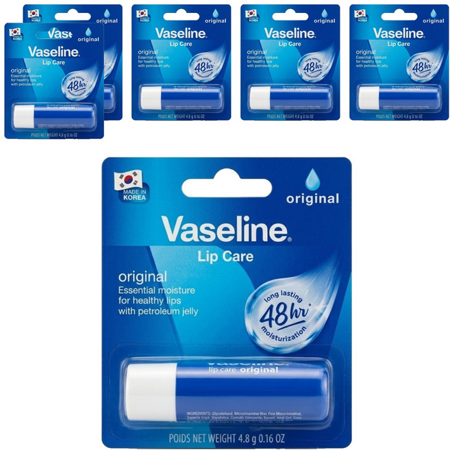 Vaseline 凡士林 護唇膏, 原味無香, 4.8g, 6支