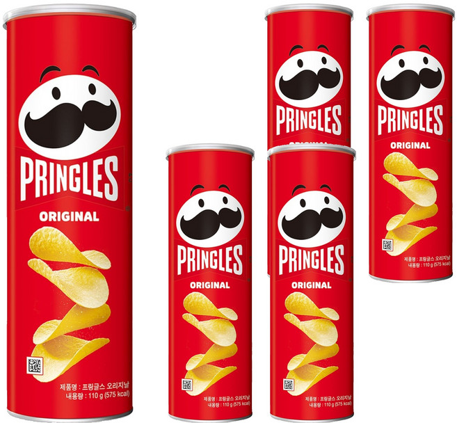PRINGLES 品客 原味, 110g, 5個