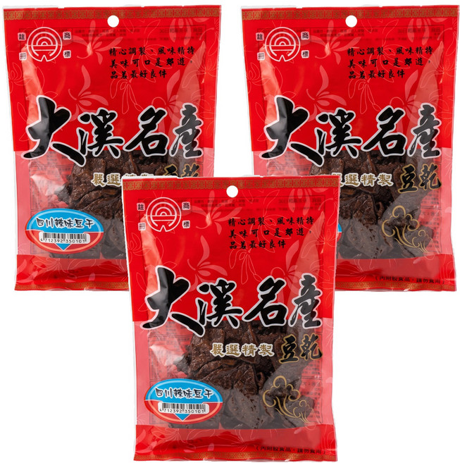 長松食品 四川辣味豆乾, 100g, 3包