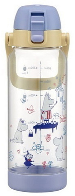 Skater 塑膠大容量直飲水壼, MOOMIN 透明色 + 藍色 + 黃色, 1L, 1個