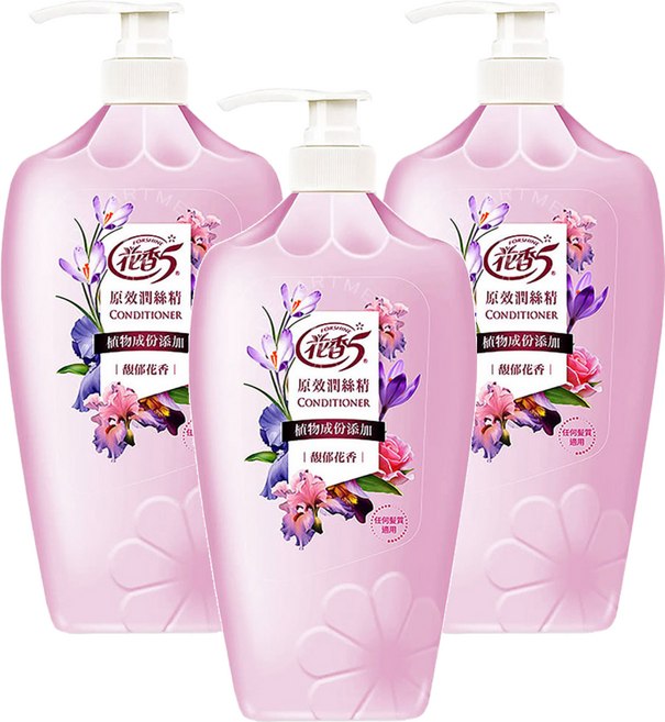 花香5 原效潤絲精 馥郁花香 任何髮質適用, 1.1kg, 3瓶