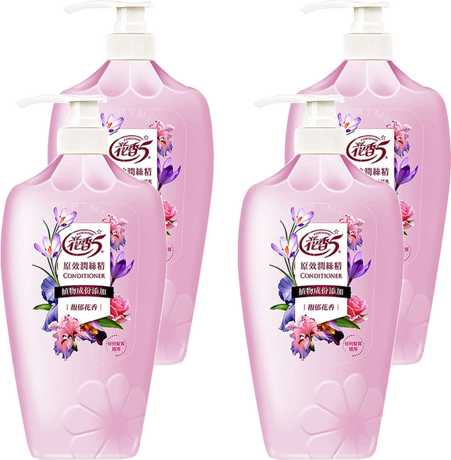 花香5 原效潤絲精 馥郁花香 任何髮質適用, 1.1kg, 4瓶