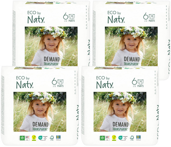 ECO by Naty 褲型紙尿褲 兒童通用, 第6階段, 72片