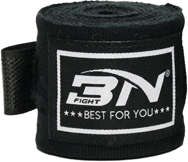 BN FIGHT 拳繃帶, 黑色, 1個