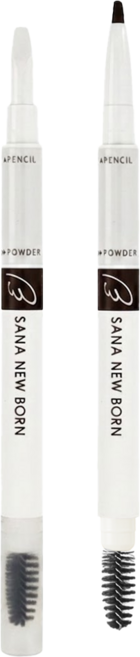 SANA 莎娜 New Born 柔和三用眉彩筆 眉筆0.15g 眉粉0.25g, 08 紫藤棕, 1個