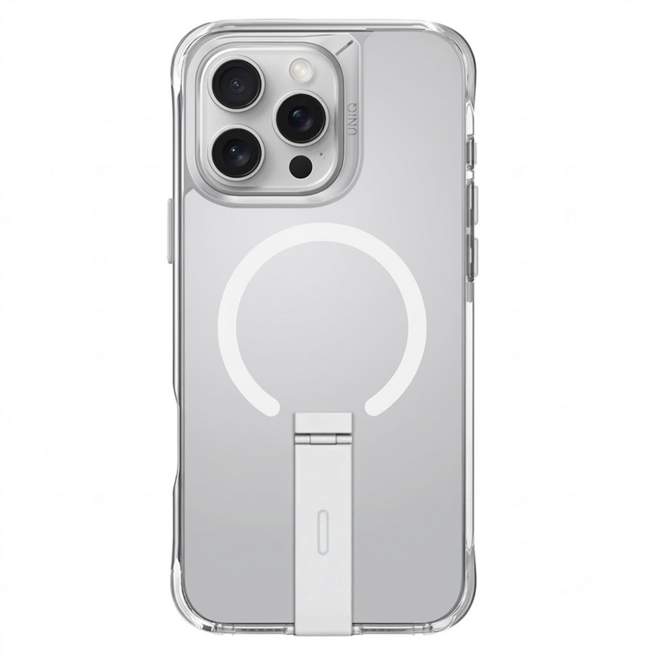 UNIQ Eleva 手機 磁吸支架殼 iPhone 16 Pro 鈦灰色 熱塑性聚氨酯+聚碳酸酯