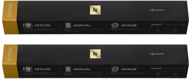 NESPRESSO Original義式濃縮沃魯托咖啡膠囊, 4.9g, 10顆, 2盒