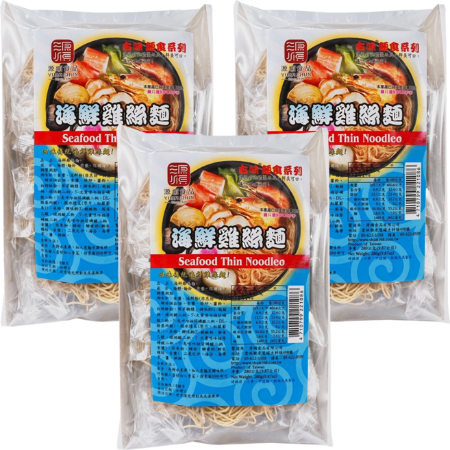 源順食品 海鮮雞絲麵 5包, 280g, 3袋