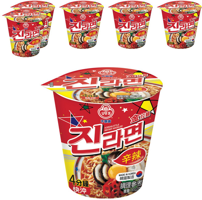 OTOKI 不倒翁 杯麵 金拉麵 辛辣 65g, 6入