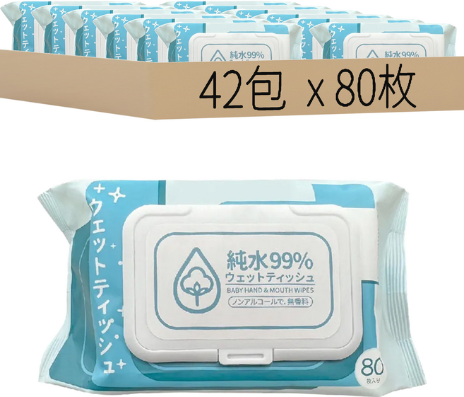 DODOWU 嘟嘟屋 純水濕紙巾, 1入, 42包