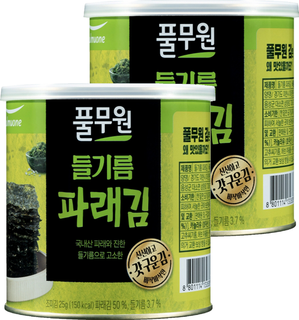 Pulmuone 圃美多 紫蘇油青海苔罐頭, 2罐, 25g