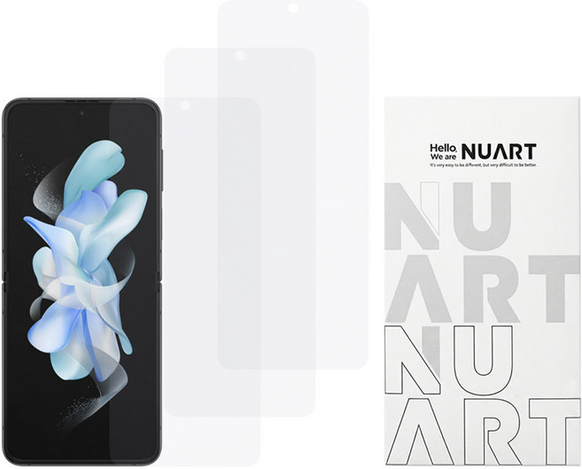 NUART Premium 手機 螢幕保護膜 保護貼 Galaxy Z Flip 4 3件組 自愈 TPU/EPU 9H 防指紋 亮面 易安裝 強化玻璃 透明