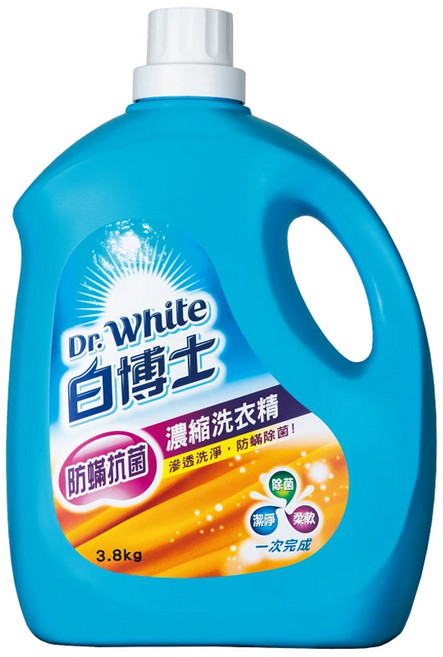 Dr.White 白博士 防蹣抗菌濃縮洗衣精, 3.8kg, 1瓶