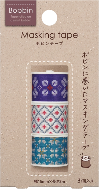KOKUYO 國譽 Bobbin 紙膠帶3入組 15mm x 3m T-B1115-10-3S, 針織, 1組