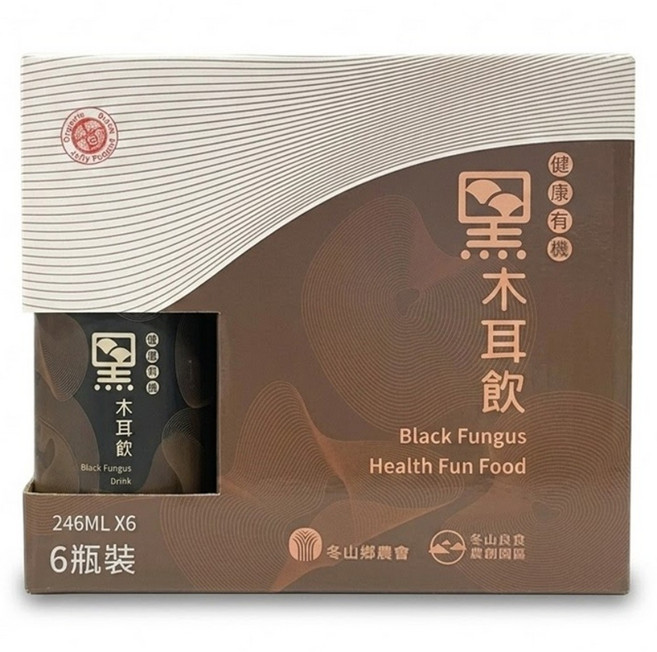 冬山鄉農會 有機黑木耳飲禮盒, 246ml, 6瓶