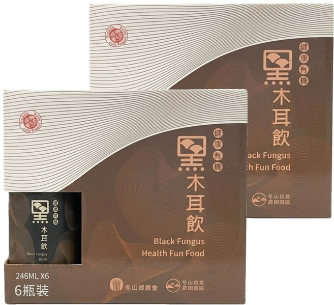 冬山鄉農會 有機黑木耳飲禮盒, 246ml, 12瓶
