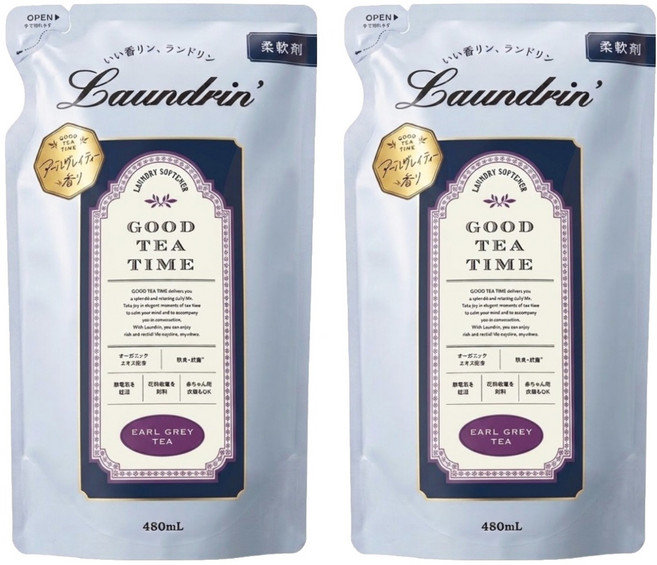 Laundrin' 朗德林 Good Tea Time柔軟精補充包 伯爵茶香, 2包, 480ml