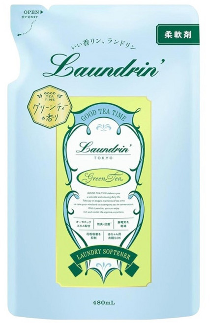Laundrin' 朗德林 Good Tea Time柔軟精 綠茶香 補充包, 1個, 480ml