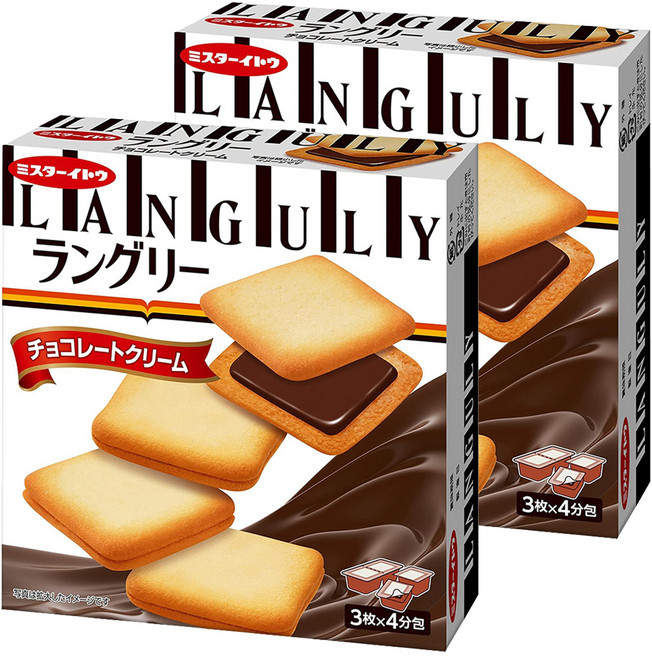LANGULY 夾心餅乾 巧克力口味, 132g, 2個
