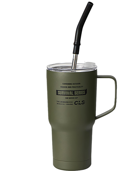 CLS 加大款雙層手把保溫杯 900ml, 多色 款式隨機, 1個