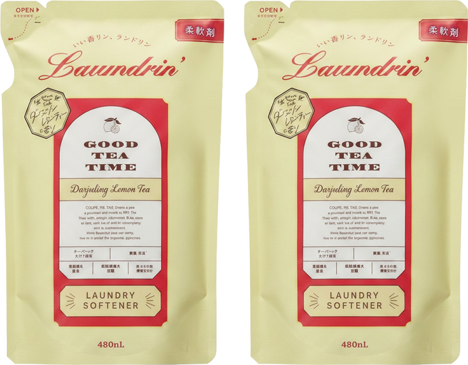 Laundrin' 朗德林 Good Tea Time柔軟精補充包 大吉嶺檸檬茶香, 2包, 480ml