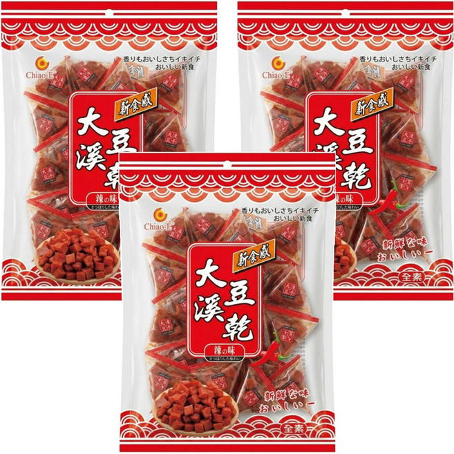 Chiao-E 巧益 大溪豆乾辣味 全素, 200g, 3袋