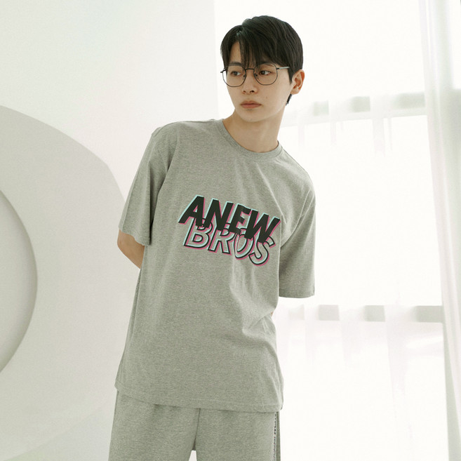 Anewbros 男士透氣復古短袖T恤 AED_0014
