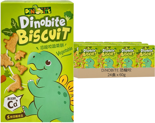 DiNOBiTE 恐龍咬 蔬菜餅, 蔬菜, 60g, 24盒