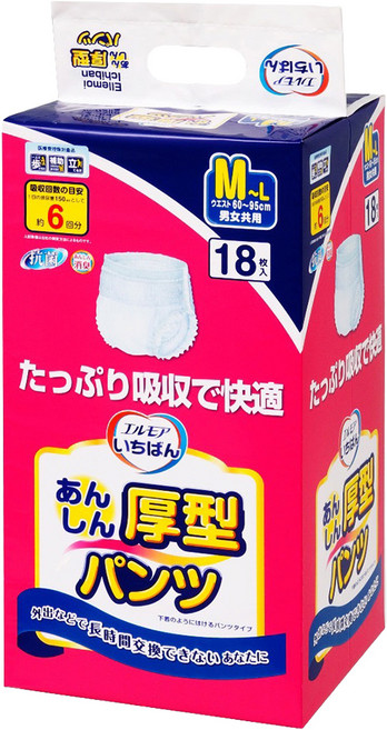ELLEMOI ICHIBAN 成人復健褲, M~L, 18片, 1包