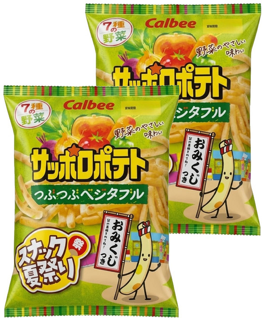 Calbee 卡樂比 Sapporo Potato 蔬菜馬鈴薯條太空包, 72g, 2包