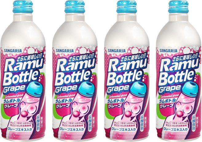 SANGARIA 彈珠汽水 葡萄, 500ml, 4瓶