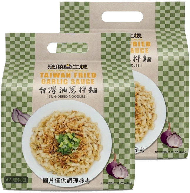 懋勝堂生機 台灣油蔥拌麵 4包入, 440g, 2個