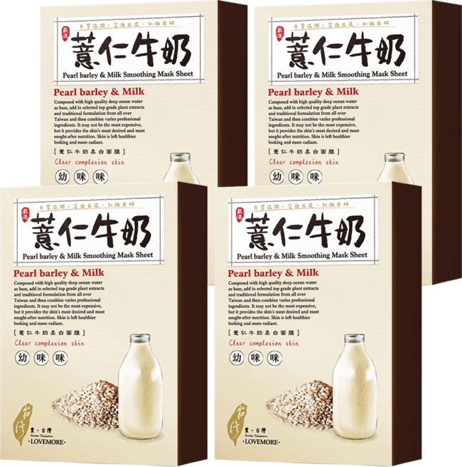 豐台灣 薏仁牛奶蠶絲面膜, 5片, 4盒