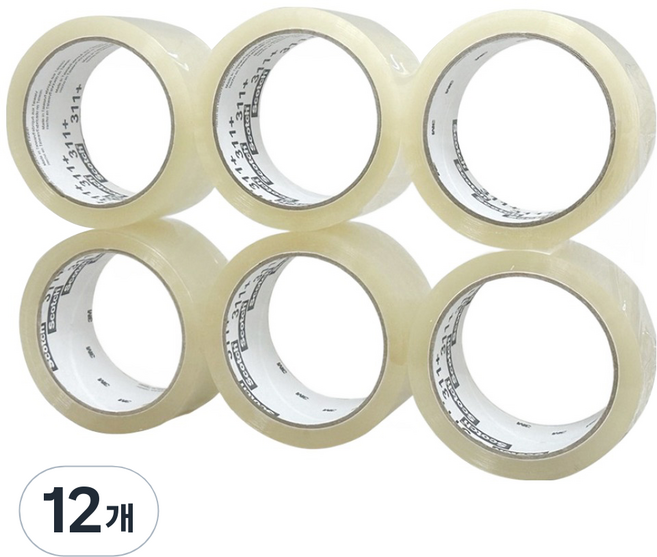 3M Scotch 311 OPP 低溫用紙箱包裝膠帶 48mm x 50m, 12個, 透明