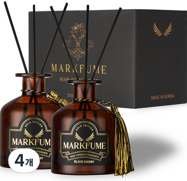 Markfume 黃金版擴香瓶, Black Cherry, 4瓶, 250ml