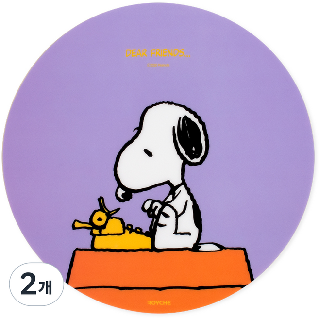 ROYCHE Peanuts 史努比圓形滑鼠墊, 紫羅蘭色, 2個
