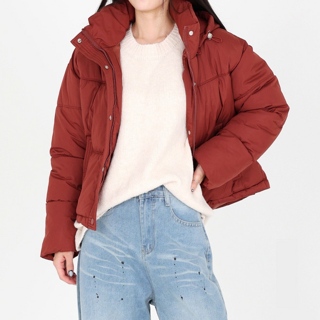 Dotif 女款短版立領連帽鋪棉外套 O24FW1-A1193
