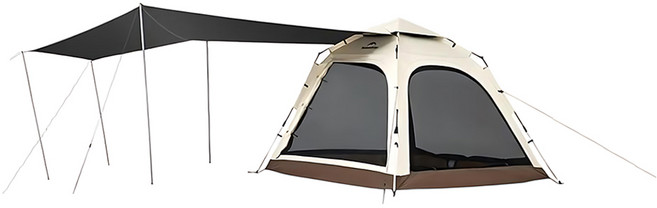 Naturehike 挪客 Ango 自動帳篷 大號 帶天幕 CNK2550WS010 210 x 210 x 165cm 7.8kg, 3人, 橡木棕