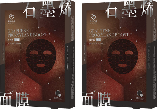 MY SCHEMING 我的心機 石墨烯玻色因彈潤面膜, 4入, 2組