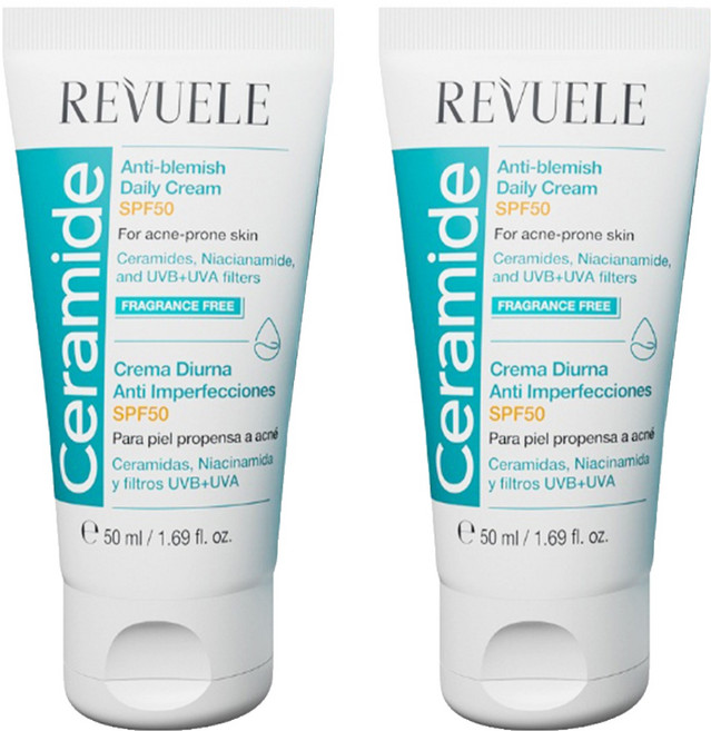 REVUELE 神經醯胺淨瑕防曬乳 SPF50+, 50ml, 2條