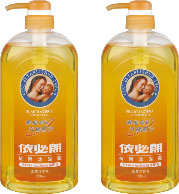 依必朗抗菌沐浴露 含Chlorhexidine抗菌成分 添加洋甘菊, 1L, 2瓶